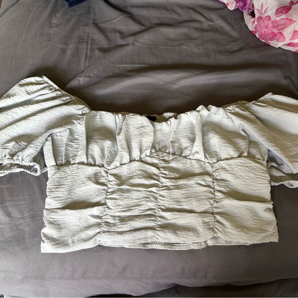 Forever 21 Cream Off-Shoulder Blouse